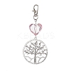 Flat Round with Tree of Life Alloy Pendant Decorations HJEW-JM01404-1
