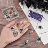 24Pcs 6 Styles Alloy Enamel Pendants ENAM-SC0005-05-3