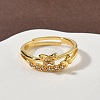 Brass Micro Pave Cubic Zirconia Finger Rings RJEW-H258-13G-2