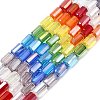 Electroplate Transparent Gradient Color Glass Beads Strands GLAA-F131-02-2