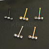 304 Stainless Steel Crystal Rhinestone 3 Flat Round Nose Bone Rings WGC36FF-02-2