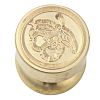Golden Tone Round Wax Seal Brass Stamp Heads AJEW-M040-01G-D-2