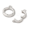 Brass Micro Pave Clear Cubic Zirconia Fold Over Clasps KK-G505-12P-2