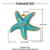 304 Stainless Steel with Enamel Pendants SA-OY003-29G-01-2