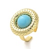 Resin Flat Round Open Cuff Ring RJEW-A035-02G-2