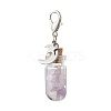 Chakra Natural & Synthetic Gemstone Chips inside Glass Wishing Bottle Pendant Decoration HJEW-JM03309-4