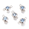 304 Stainless Steel Rhinestone Links Connectors LS-X-STAS-P237-17P-15-1
