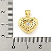 Heart Rack Plating Brass Micro Pave Cubic Zirconia Charms KK-Z053-17G-01-3
