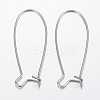 304 Stainless Steel Hoop Earrings Findings Kidney Ear Wires STAS-H434-46P-1