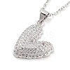 Valentine's Day Brass Micro Pave Clear Cubic Zirconia Pendant Necklaces LS-NJEW-B101-06P-1