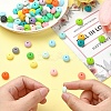 100Pcs 25 Styles Rondelle Food Grade Eco-Friendly Silicone Abacus Beads SIL-YW0001-36-5