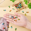36Pcs 6 Style Glass Seed & Acrylic Connector Charms PALLOY-TA00220-7