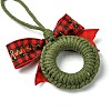 3Pcs 3 Colors Handmade Cotton Christmas Wreath Pendant Decoration HJEW-JM02702-5