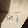 SHEGRACE Rhodium Plated 925 Sterling Silver Huggie Hoop Earrings JE893A-02-4