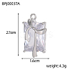 Rectangle Charms 304 Stainless Steel Clear Cubic Zirconia Pendants STAS-OY004-25P-2