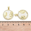 Brass Micro Pave Clear Cubic Zirconia Pendants KK-L213-010G-02-3