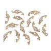 Brass Micro Clear Cubic Zirconia Pendants X-ZIRC-F120-044G-4