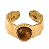 Round Natural Mixed Stone Finger Rings RJEW-Q822-03G-3