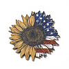 American Flag Theme Single Face Printed Aspen Wood Big Pendants WOOD-G014-15-2