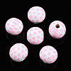 Easter Theme Printed Wood Beads WOOD-T032-22I-1