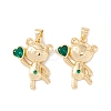 Rack Plating Brass Micro Pave Cubic Zirconia Pendants ZIRC-I057-36G-2