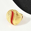 Flat Round 304 Stainless Steel Enamel Finger Rings for Women RJEW-G355-07G-02-3