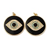 Real 18K Gold Plated Brass Micro Pave Cubic Zirconia Pendants ZIRC-L100-084G-06-1