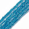 Electroplate Glass Beads Strands X-EGLA-R048-2mm-17-1