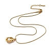 304 Stainless Steel with Acrylic Pearl Oval Pendant Necklaces NJEW-G184-05G-4