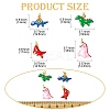 4Pcs 4 Style Dinosaur Rack Plating Brass Enamel Pendants KK-CJ0003-32-2
