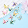 10Pcs 5 Colors Rack Plating Alloy Enamel Pendants ENAM-YW0004-74-2