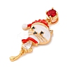 Christmas Theme Brass Micro Pave Cubic Zirconia Pendants KK-C076-27G-02-2