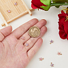 8Pcs 2 Colors Brass Cubic Zirconia Flower Charms KK-HS0015-16-3