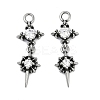 316 Surgical Stainless Steel Micro Pave Cubic Zirconia Pendants X-STAS-G349-03AS-02-1