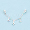 925 Sterling Silver Micro Pave Clear Cubic Zirconia Chain Extenders STER-N016-54S-1