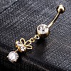 Brass Cubic Zirconia Navel Ring AJEW-EE0004-03A-1