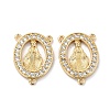 Eco-friendly Brass Micro Pave Cubic Zirconia Multi-strand Links KK-D066-08G-RS-1