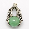 Vintage Natural Bezel Mixed Gemstone Pendants G-M038-03-2