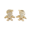 Brass Micro Pave Clear Cubic Zirconia Connetor Charms KK-E068-VB031-1