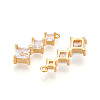Brass Micro Pave Cubic Zirconia Pendants KK-N261-118A-G-2