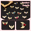 30Pcs 15 Colors Alloy Rhinestone Pendants FIND-GA0003-29-3