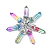 14Pcs 7 Colors Faceted Bullet Glass Pointed Pendants GLAA-CJ0001-71-3