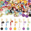 28Pcs 6 Style Alloy Enamel Smiling Face Pendant Decorations HJEW-YW00173-1