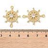 Rack Plating Brass Clear Cubic Zirconia Helm Connector Charms KK-C084-20G-3