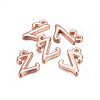 Rose Gold Plated Alloy Letter Pendants X-PALLOY-J718-01RG-Z-2