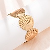 Ocean 304 Stainless Steel Shell Shape Open Cuff Bangles for Women AJEW-P127-28G-2
