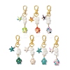 7Pcs Starfish & Sea Turtle Synthetic Turquoise & Natural White Mother of Pearl Shell Chip Pendant Decorations HJEW-JM03168-2