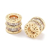 Brass Micro Pave Clear Cubic Zirconia European Beads KK-P271-43G-B-2