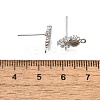 Brass Cubic Zirconia Stud Earring Finding LS-KK-Q048-15P-3