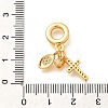 Brass Clear Cubic Zirconia Cross & Eye & Heart European Dangle Charms KK-U048-21G-3